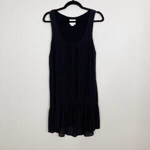 Anthropologie Maeve XSmall XS Black Melanie Drop Waist Textured Dress Scoop Neck